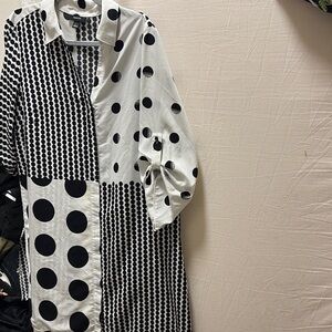 Alfani Black and White Polka Dot Blouse
